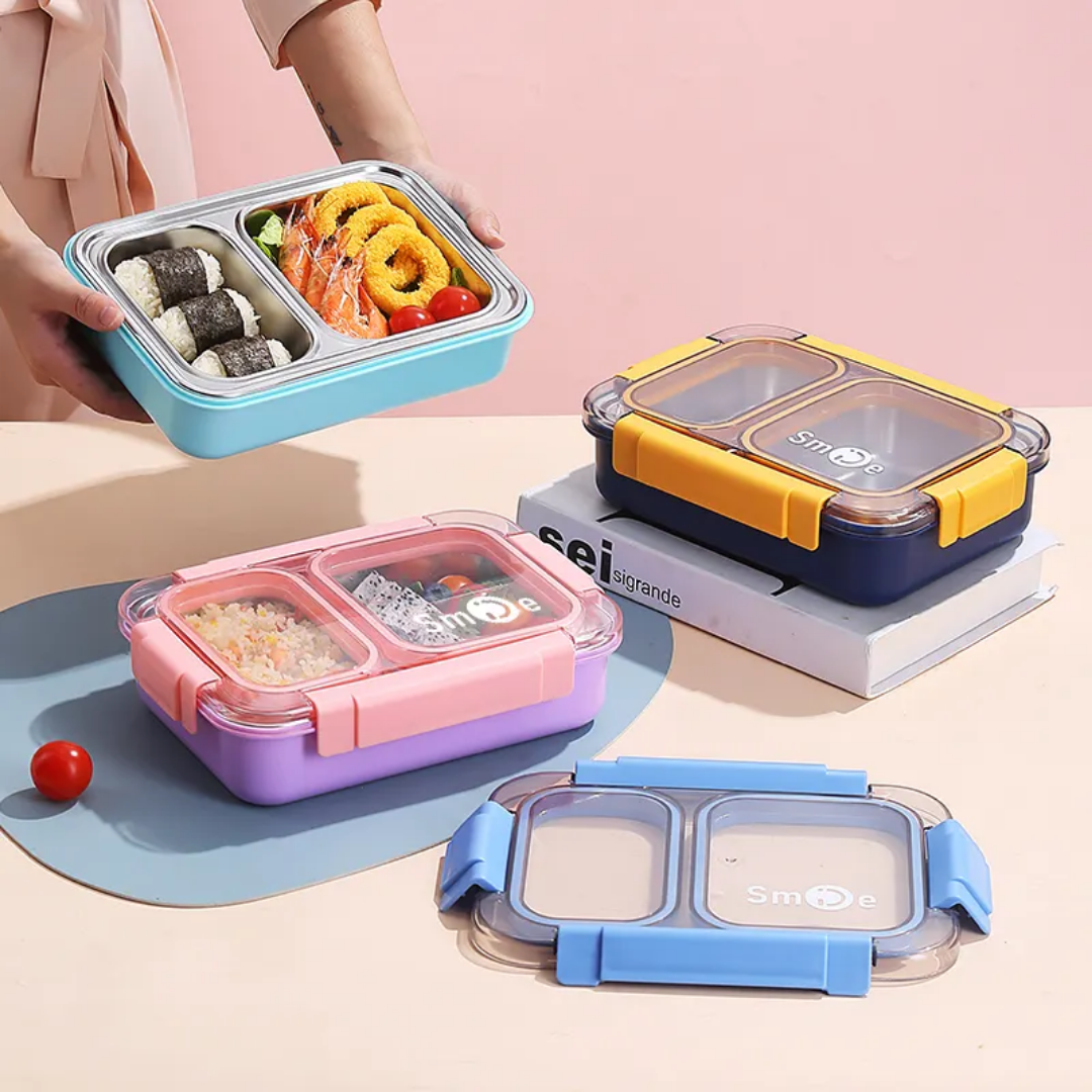 SMILE LUNCHBOX 2COMPARTMENTS (stainless steel)