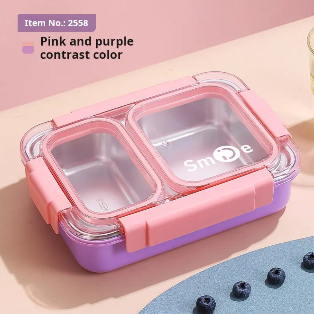SMILE LUNCHBOX 2COMPARTMENTS (stainless steel)