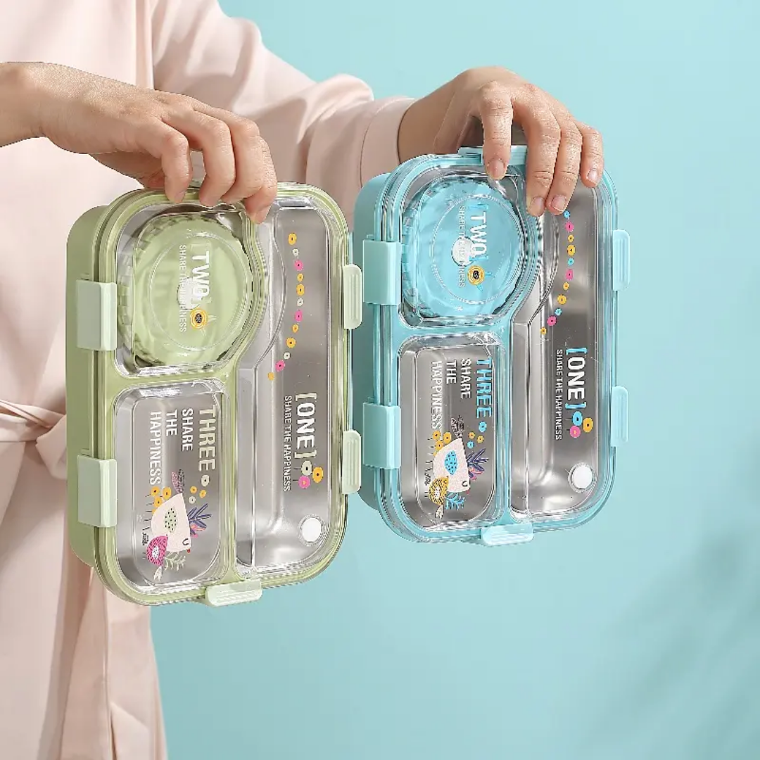 TRIO 3COMPARTMENTS BENTO BOX (stainless steel)