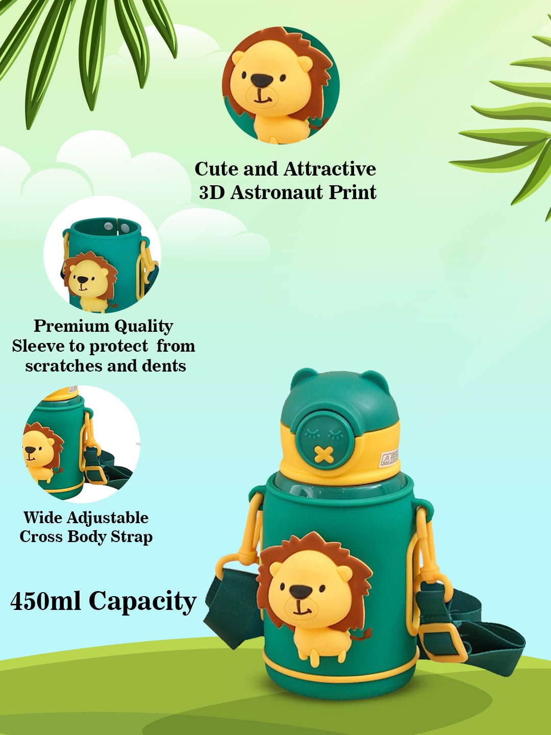 ASTRONAUT & LION WATER BOTTLE (stainless steel)500ml