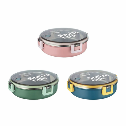 SMILE LIFE ROUND BENTOBOX (stainless steel)