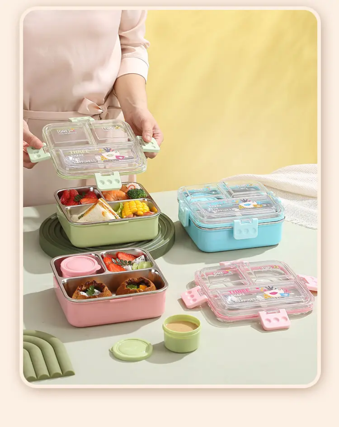 STYLISH TRIO LUNCH BOX (stainless steel)
